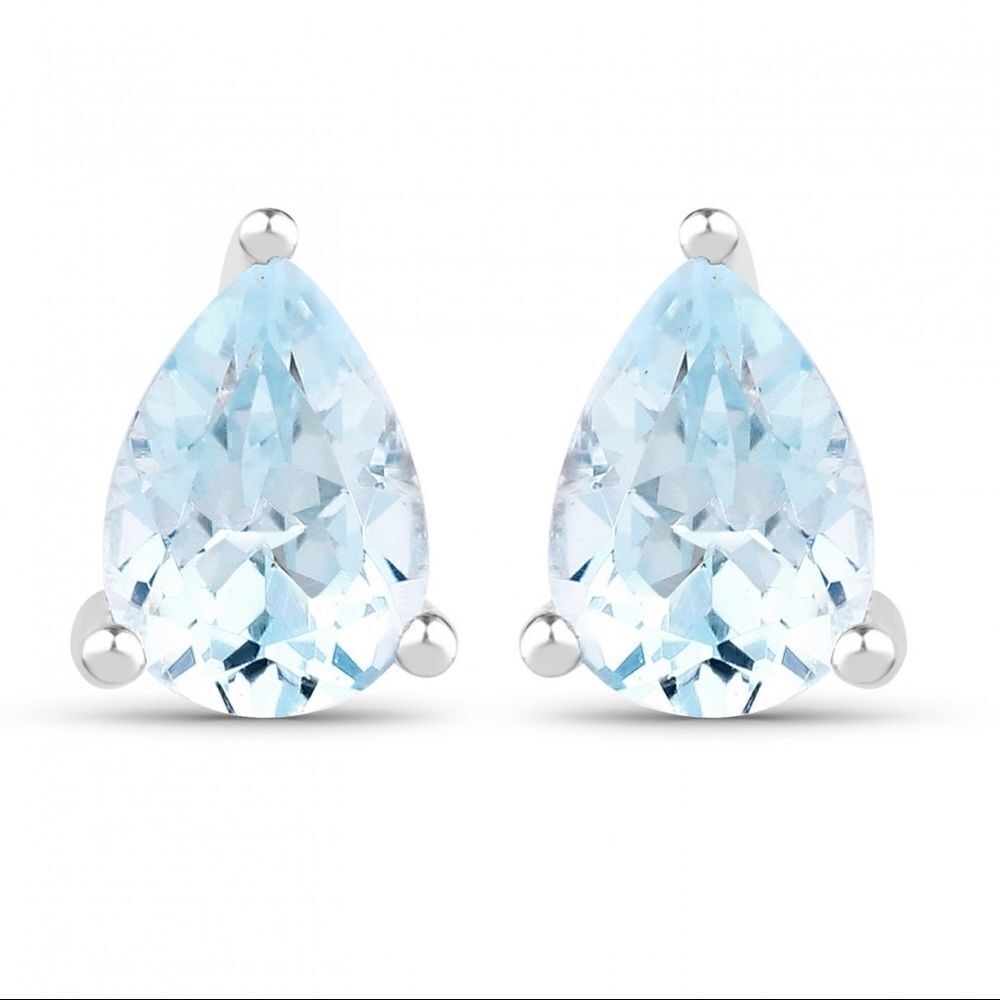 Brilliant Ladies Sterling Silver Topaz Designer Earrings